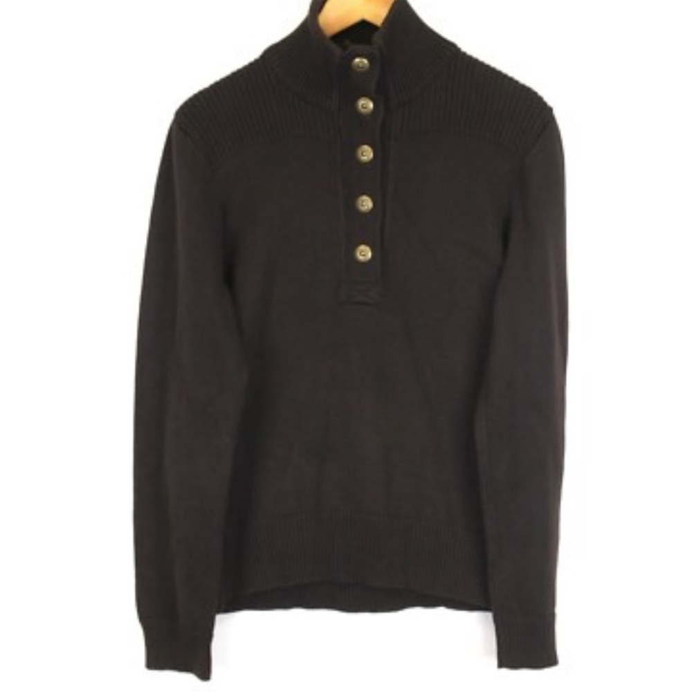 Lauren Ralph Lauren Navy Ribbed Button-Up Sweater